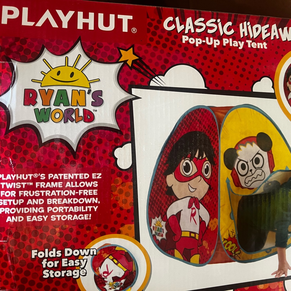 Playhut Ryan's World Hideaway Pop-Up Play Tent - Red and Yellow